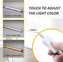 Dimmable LED Under Cabinet Lighting,5V USB Powered Closet Light Bar with Touch Sensor,Plug Under Counter Strip Lights with 3 Color Temperature for Kitchen Cupboard Shelf Bookcase (11.2inch 2PACK)
