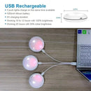 USB Rechangeable RGBW LED Cabinet Light Puck Lights 16Colors Timmer Remote Control 6 Pack