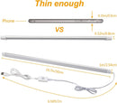 Dimmable Under Cabinet LED Lighting, Smart Touch Memory Function, 5V USB Powered LED Closet Light Bar CCT Color changing (50CM 2 Pack)