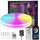 16.4FT Led Neon Rope Lights with APP/Remote Control, Flexible DIY Design, Music Sync Neon Lights for Wall Decor, Outdoor IP67 Waterproof, RGB LED Strip Lights for Bedroom, Living, Gaming, Party