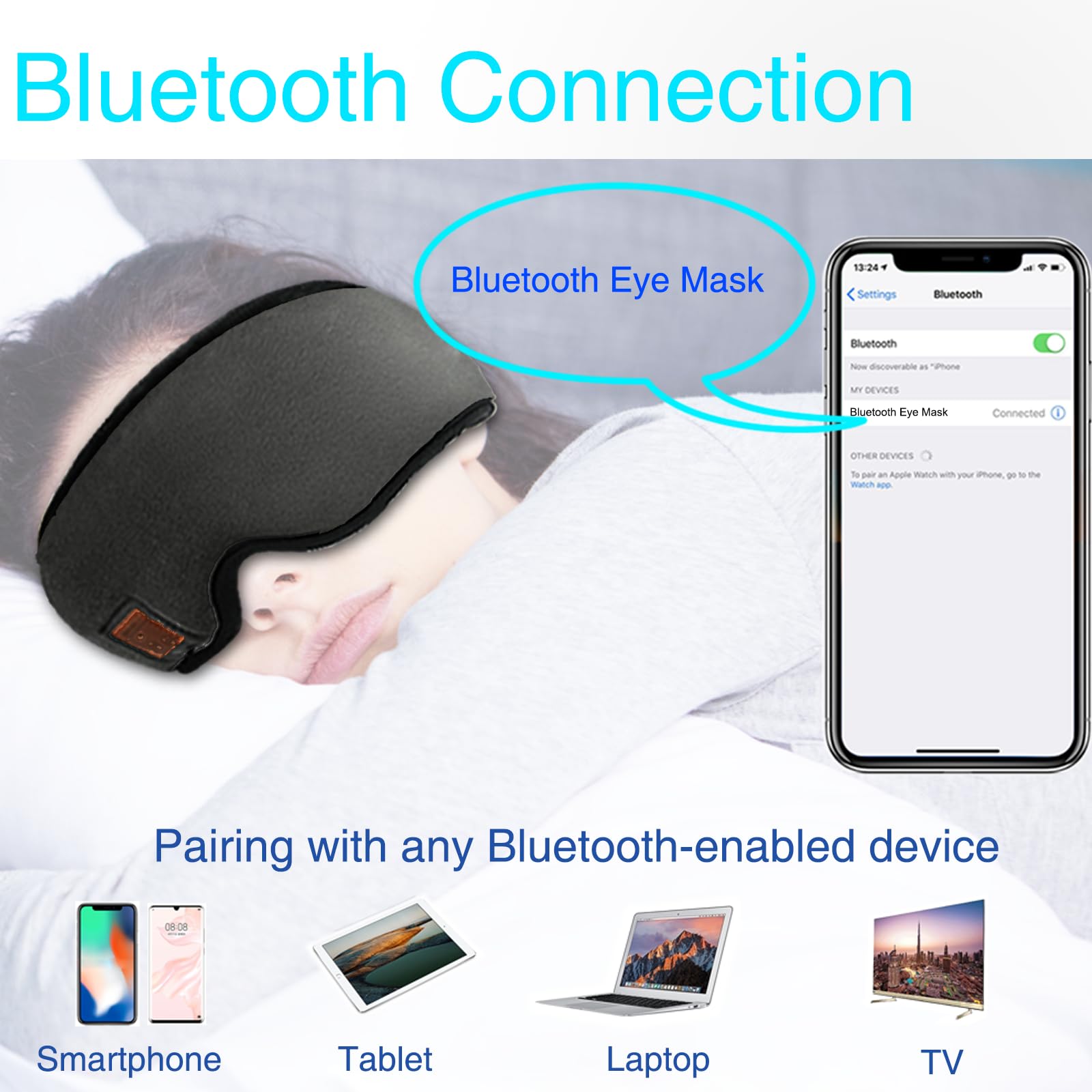 Sleep Headphones Bluetooth Headband for Sleeping, Sports Headphones Music Sleep Headphones Headband for Sports Training, Jogging, Yoga, Traveling, Gaming