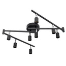 Black Track Lighting Fixture Ceiling, LED Flexible Track Lights with Swing Arm, 8-Light Directional Black Flush Mount Ceiling Spotlight for Kitchen, Living Room (GU10 Bulbs NOT Included)