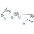 8 Lights LED Track Lighting Kit, Foldable Ceiling Spot Lighting with Flexibly Rotatable Head, Track Light for Kitchen Hallway Room Closet, GU10 Bulbs Not Included (Brush Nickel 8 Heads)