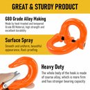 1.12T Sling Hook & Hammerlock Kit, 2 Sets Heavy Duty Trailer Safety Chain Hooks for Caravan, Camper & Boat Trailers-Orange