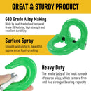 2SETS 2T Sling Hook With Hammerlock Heavy Duty Safety Latch Swivel Winch Hook For Trailer Safety Chain-Green