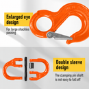 2T Sling Hook & Hammerlock Kit, 2 Sets Heavy Duty Trailer Safety Chain Hooks for Caravan, Camper & Boat Trailers-Orange