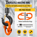 2T Sling Hook & Hammerlock Kit, 2 Sets Heavy Duty Trailer Safety Chain Hooks for Caravan, Camper & Boat Trailers-Orange