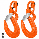 3.15T Sling Hook & Hammerlock Kit, 2 Sets Heavy Duty Trailer Safety Chain Hooks for Caravan, Camper & Boat Trailers-Orange