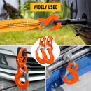 3.15T Sling Hook & Hammerlock Kit, 2 Sets Heavy Duty Trailer Safety Chain Hooks for Caravan, Camper & Boat Trailers-Orange