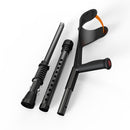 Pair of Adjustable Forearm Crutches for Adults, Lightweight Portable Walking Crutches with Spring Cushioning Design, Black