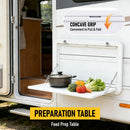 Heavy Duty Folding Caravan Table 800 x 450mm – Full Metal Frame, Lockable, 50kg Max Capacity, White