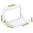 Heavy Duty Folding Caravan Table 800 x 450mm – Full Metal Frame, Lockable, 50kg Max Capacity, White