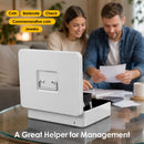 Cash Box With Security Locker And Security Cable, Money Box/Cash Tin With Money Tray For Saving Organizer-White