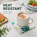 8pcs Monstera MDF Placemats Coasters Heat Resistant(34x26.5cm)