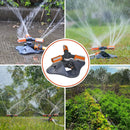 360° Garden Sprinkler 3-Arm Adjustable Lawn Water Sprinkler 36 Nozzles 200㎡