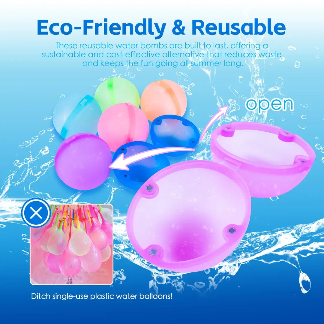 12 PcsMagnetic Closure Silicone Water Bombs