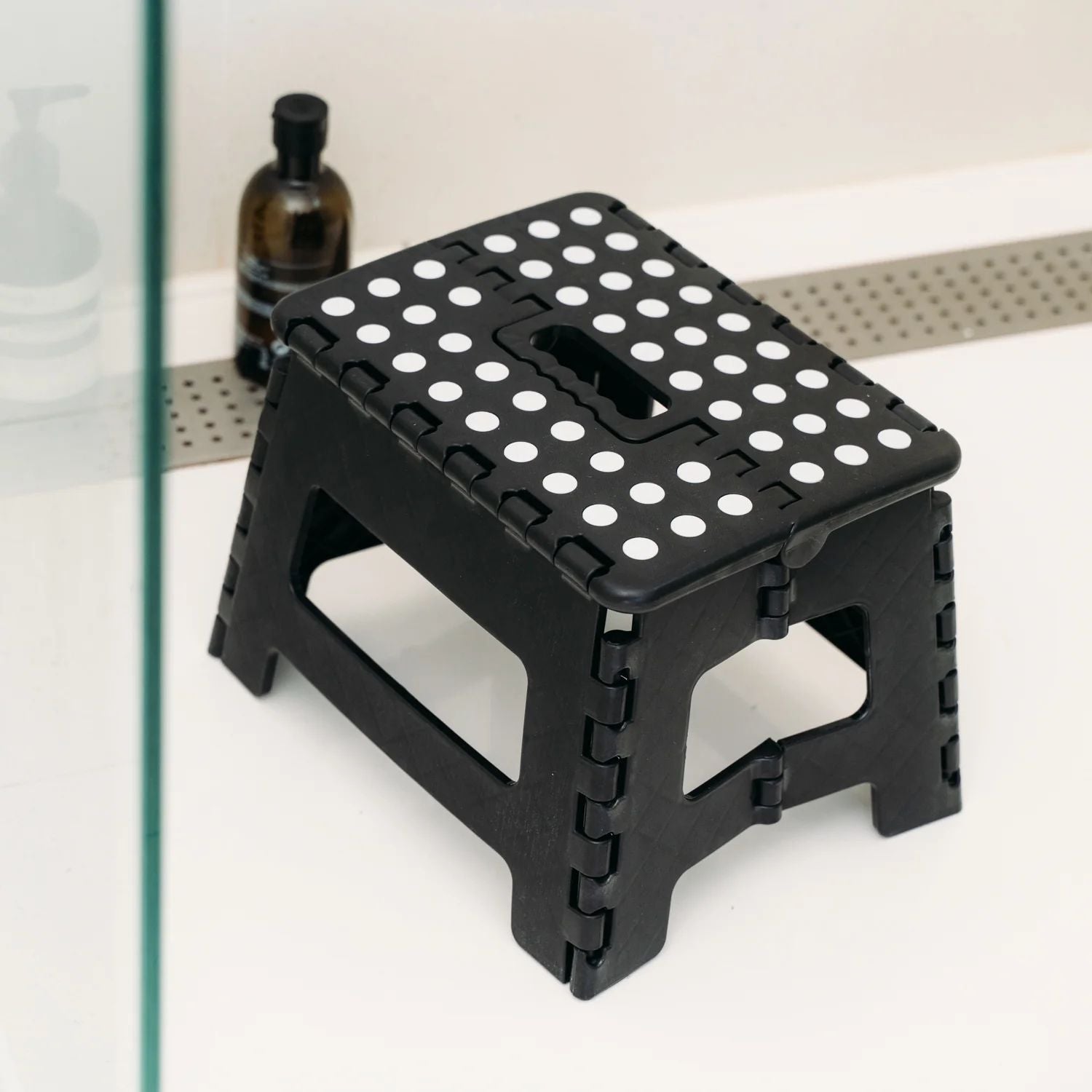 Stool Portable Plastic Foldable Chair Outdoor Bathroom Kitchen Adult Kids Black
