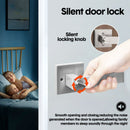 Privacy Door Lever Handle with Key, Heavy Duty Interior Door Lock, Adjustable Latch-Silver