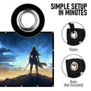 120 Inch Foldable Projector Screen 16:9, 4K HD Compatible Double-Sided Movie Screen, Washable Anti-Crease Portable Display for Indoor Outdoor Home Theater & Events