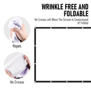 120 Inch Foldable Projector Screen 16:9, 4K HD Compatible Double-Sided Movie Screen, Washable Anti-Crease Portable Display for Indoor Outdoor Home Theater & Events