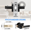Privacy Door Lever Handle with Key, Heavy Duty Interior Door Lock, Round Design, 4 Pack, Matte Black
