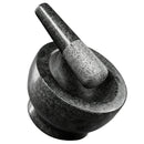 Granite Mortar and Pestle Set, 480ml Heavy Duty Stone Grinder Bowl with 15.5cm Pestle, Dark Grey, Manual Spice Grinder for Guacamole, Salsa, Pesto, Herbs, Spices, Nuts & Seeds