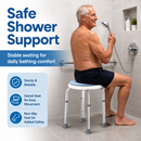 Bath Stool for Seniors, Swivel Seat & Non-Slip Height-Adjustable Round Shower Bench, Rotating Design, for Seniors Elderly, 125kg Capacity