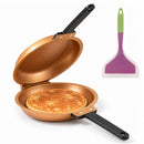 Double-Sided Non-Stick Frying Pan, Flip Pancake Pan with Heat-Resistant Handle for Eggs, Pancakes & Toast, Gas Electric & Ceramic Stoves