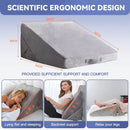 Adjustable Memory Foam Wedge Pillow with Washable Velvet Cover for Bed Sofa Reading(55x55x33cm)