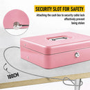 Lockable Metal Cash Box with 2 Keys, 4 Bill & 5 Coin Tray, Security Money Box with Anti-Loss Rope