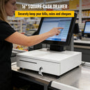 Heavy Duty Metal Cash Drawer, 5 Note & 6 Coin Trays,White(40.5x42x11.2cm)