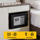 Digital Safe Box 6.4L, Electronic Security Safe with Keypad & 2 Emergency Keys, Steel Cash & Valuables Lock Box for Home, Office & Hotel