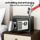 Digital Safe Box 6.4L, Electronic Security Safe with Keypad & 2 Emergency Keys, Steel Cash & Valuables Lock Box for Home, Office & Hotel