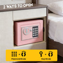 6.4L Digital Safe Box, Electronic Security Safe with Keypad & 2 Emergency Keys, Steel Cash & Valuables Lock Box for Home, Office & Hotel