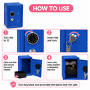 Lockable Metal Money Box, Cash & Coin Storage Box with Key Lock, Compact Piggy Bank for For Kids & Adults, Office & Small Valuables-Blue