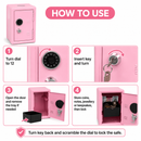Lockable Metal Money Box, Cash & Coin Storage Box with Key Lock, Compact Piggy Bank for Kids & Adults, Office & Small Valuables