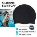 Silicone Swimming Cap Large Waterproof Swim Hat for Long Hair Men Women Adults-Orange
