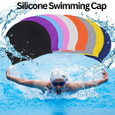 Silicone Swimming Cap Large Waterproof Swim Hat for Long Hair Men Women Adults-White