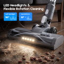 8-in-1 Cordless Vacuum Cleaner 2 Modes Anti-Tangle Brush For Pet Hair On Hardwood Floors & Carpets