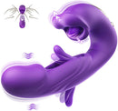 3-in-1 mouth slap tongue vibrator female 7-frequency sucking button G-spot masturbator_Purple