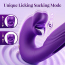 3-in-1 mouth slap tongue vibrator female 7-frequency sucking button G-spot masturbator_Purple