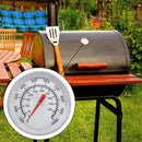 Stainless Steel Analogue BBQ Grill Thermometer with 5 cm Dial and 4 cm Probe for Smokers, Grills and Outdoor Cooking, Silver