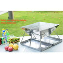 Foldable Stainless Steel Charcoal BBQ Grill with Carry Handle for Camping, Picnics, Beach Trips and Outdoor Cooking, 31 x 31 x 22 cm, Silver