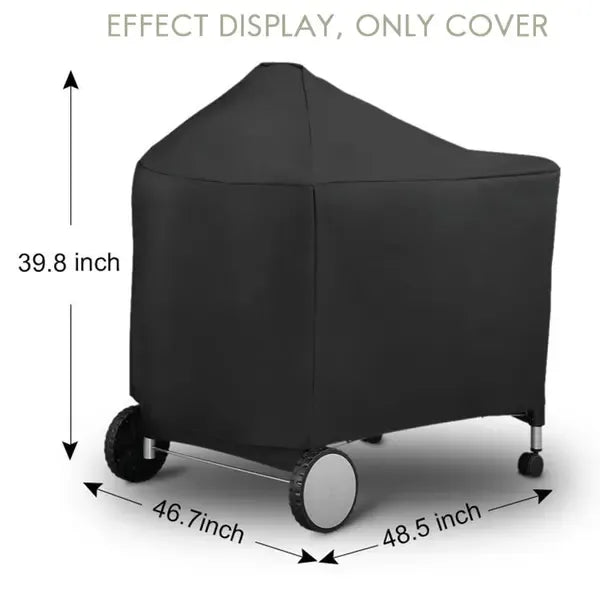 Waterproof Grill Cover with Velcro Straps Compatible with Weber Performer Premium and Deluxe 22 Inch Charcoal Grills, 124 x 65 x 101 cm