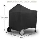 Waterproof Grill Cover with Velcro Straps Compatible with Weber Performer Premium and Deluxe 22 Inch Charcoal Grills, 124 x 65 x 101 cm