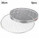 5 Pack Round Galvanised Iron BBQ Grill Grates with Wire Mesh for Camping, Outdoor Barbecue and Food Warming, Silver, 30 cm