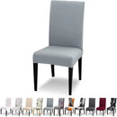 6 Pack Washable High Back Dining Chair Covers, Stretch Slipcovers for Kitchen and Dining Room Chairs, Light Grey, for Everyday Home Use