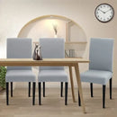 6 Pack Washable High Back Dining Chair Covers, Stretch Slipcovers for Kitchen and Dining Room Chairs, Light Grey, for Everyday Home Use