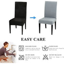 6 Pack Washable High Back Dining Chair Covers, Stretch Slipcovers for Kitchen and Dining Room Chairs, Light Grey, for Everyday Home Use