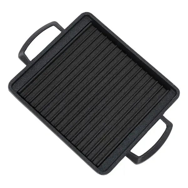 Mini Aluminium Alloy Tabletop Grill Pan with Removable Ribbed Plate for Home Cooking, Korean BBQ and Rice Cake Baking, Black